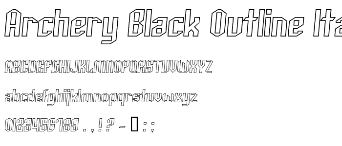 Archery Black Outline Italic font